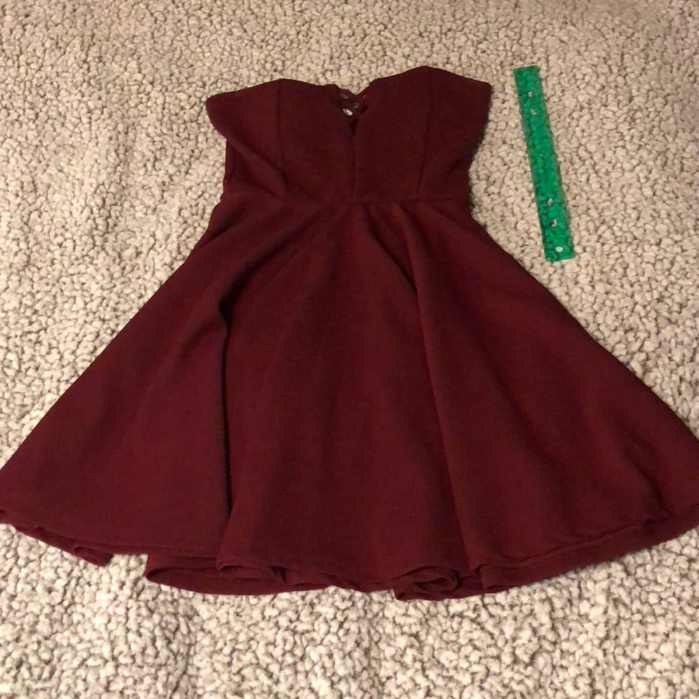 Wild Daisy Burgundy Strapless Mini Dress